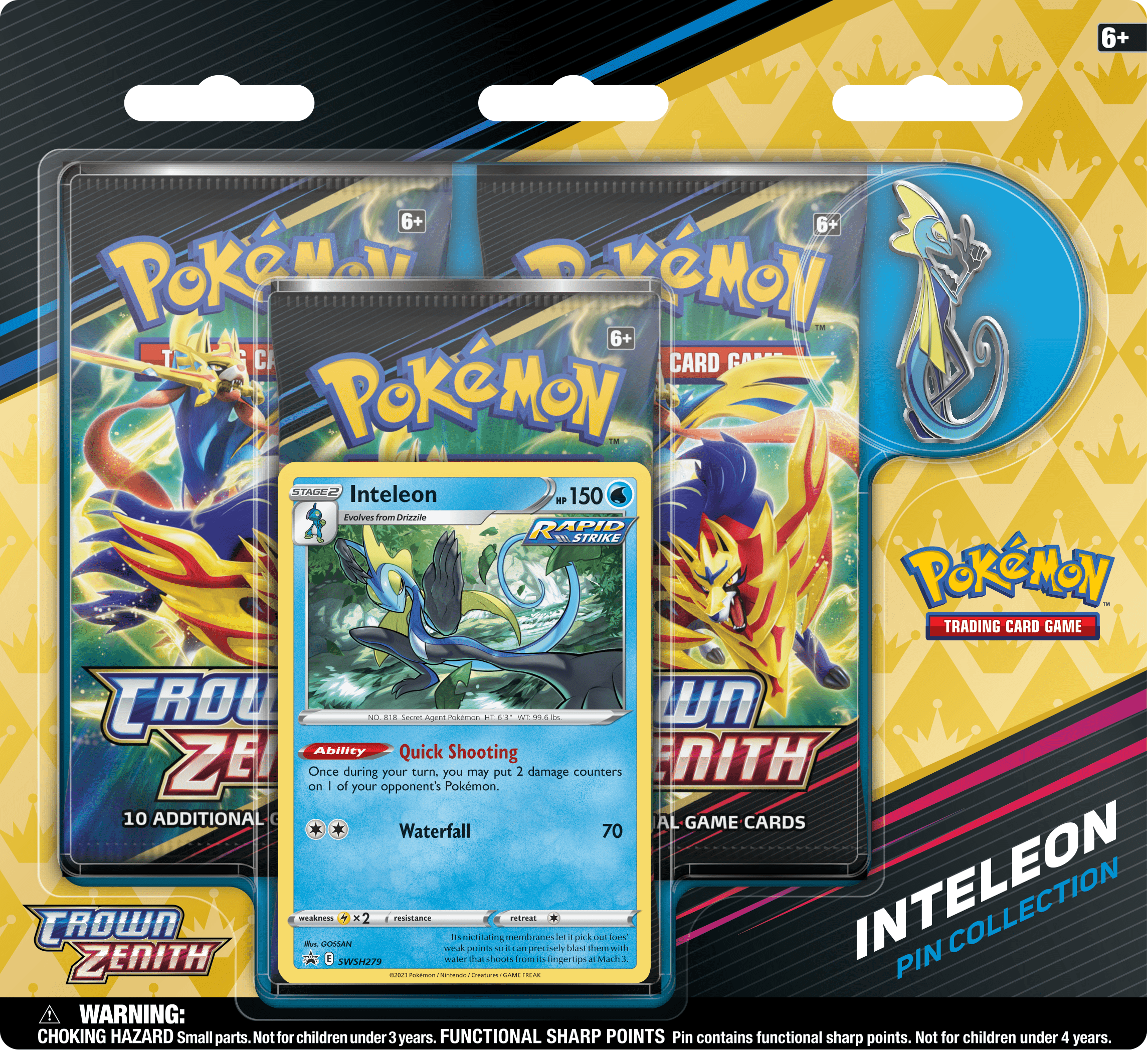 Pokemon TCG Sword Shield—Crown Zenith Pin Collection Inteleon EN