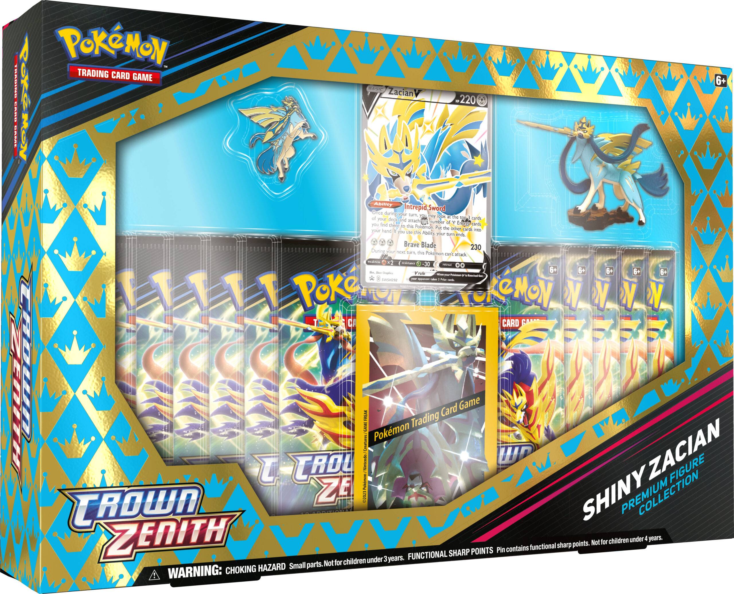 Pokemon TCG Sword Shield—Crown Zenith Premium Figure Collection Shiny Zacian scaled