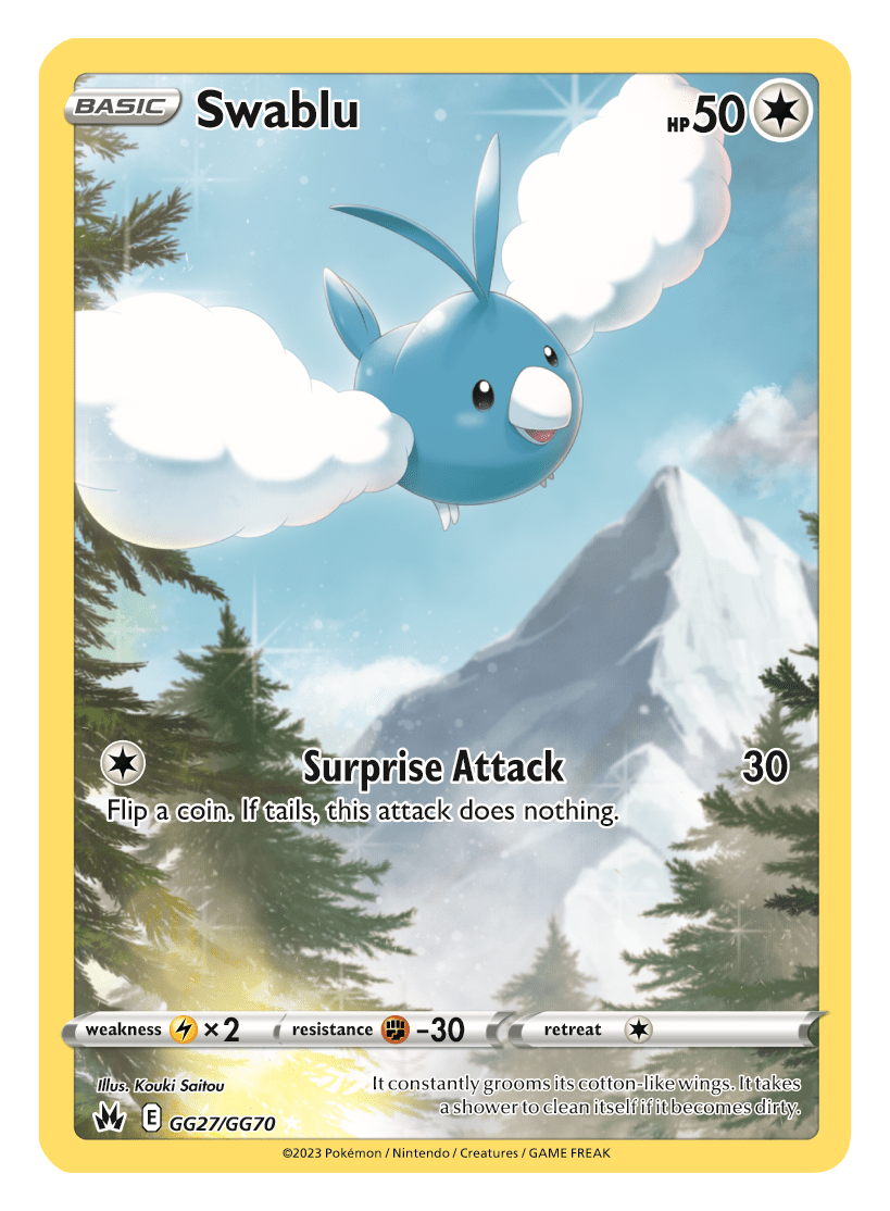 Pokemon TCG Crown Zenith GG27 Swablu