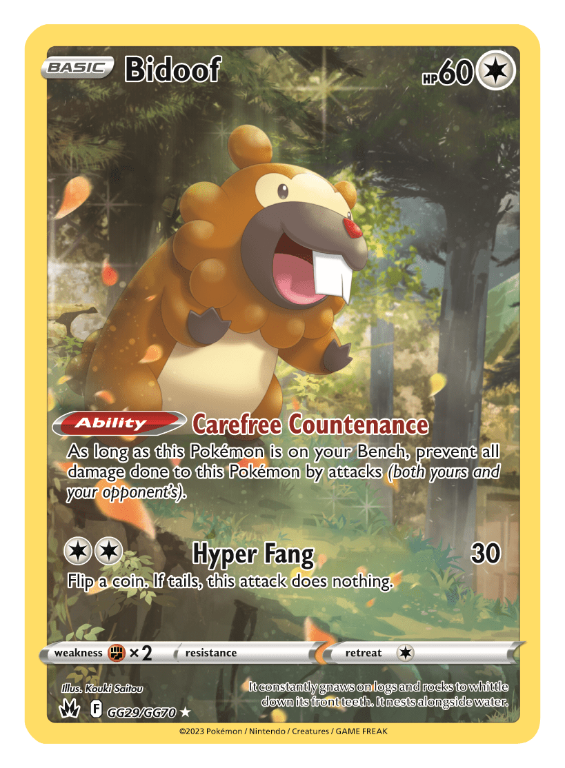 Pokemon TCG Crown Zenith GG29 Bidoof