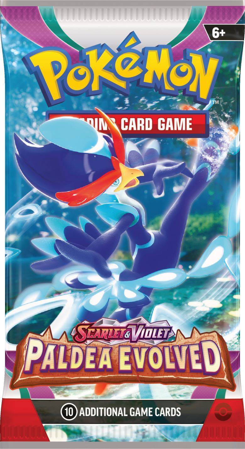 Pokemon TCG Scarlet Violet—Paldea Evolved Booster Wrap Quaquaval png jpgcopy