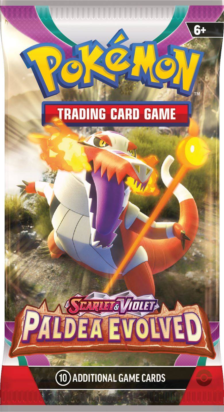 Pokemon TCG Scarlet Violet—Paldea Evolved Booster Wrap Skeledirge png jpgcopy