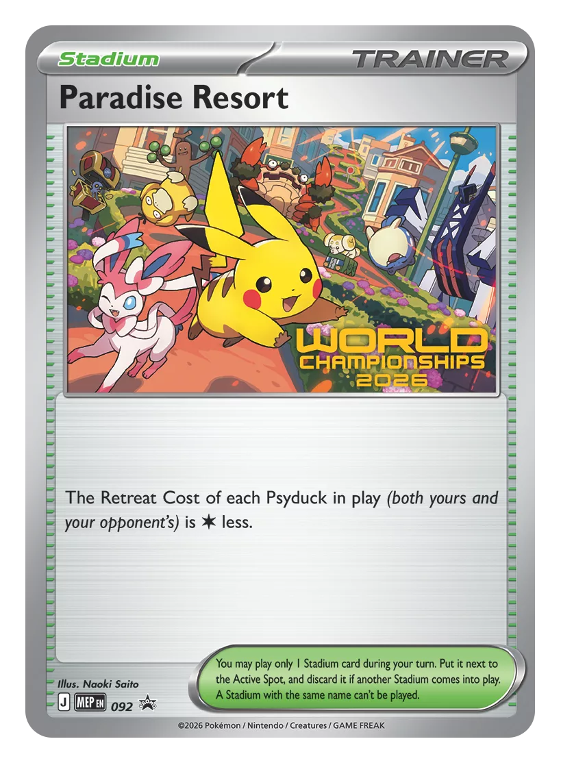 2026 Pokemon Worlds Championships Paradise Resort Promo Card EN