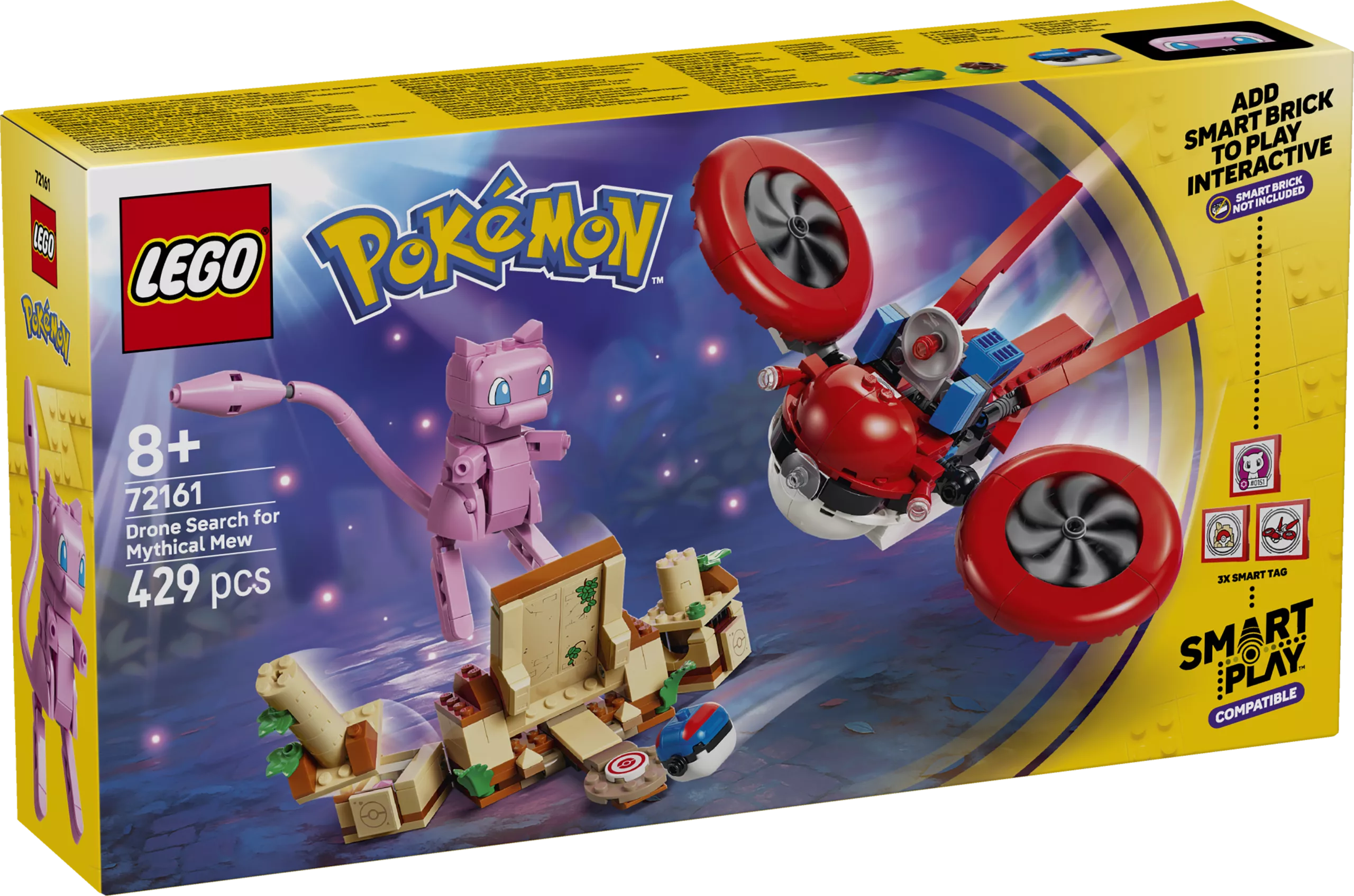 LEGO® Pokémon™ SMART Play™: Poszukiwania Mitycznego Mew za pomocą drona (72161)
