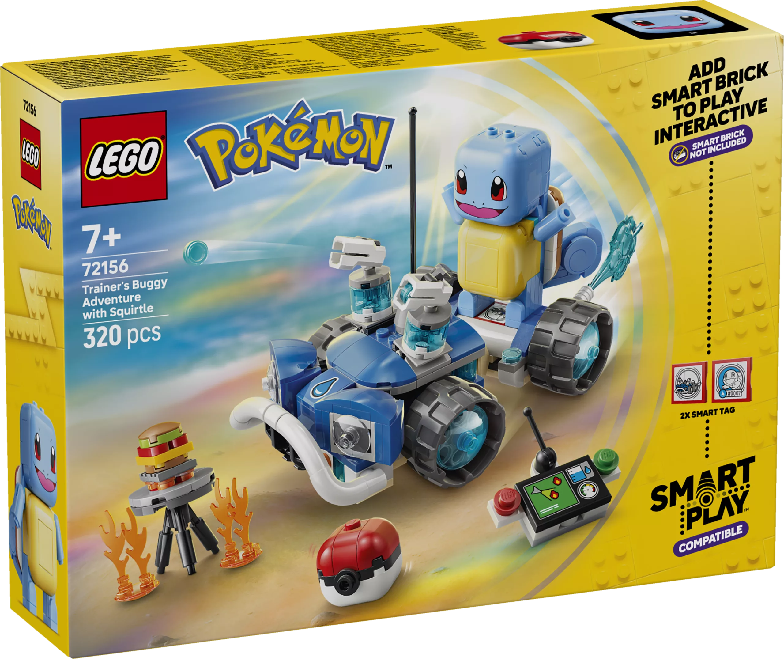 LEGO® Pokémon™ SMART Play™: Przygoda Trenera ze Squirtle i pojazdem terenowym (72156)