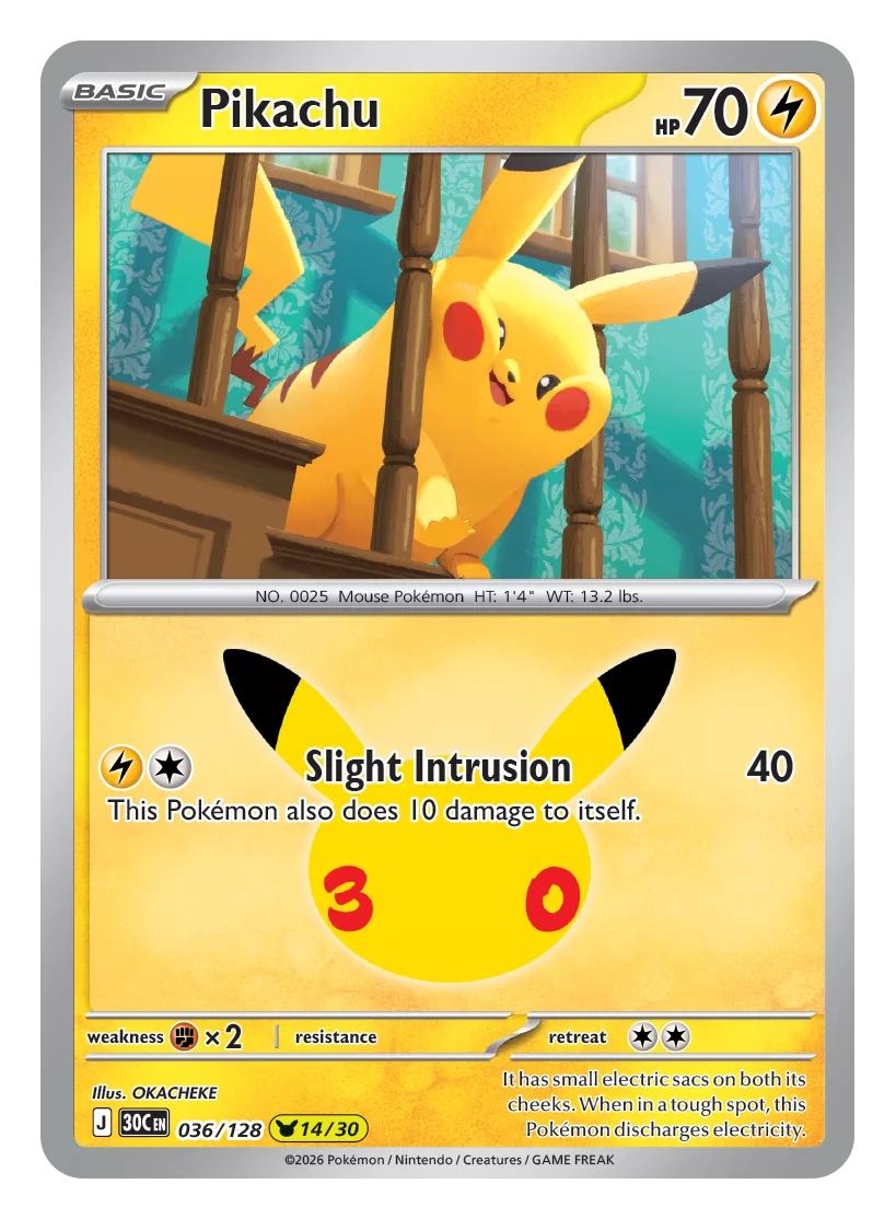 Pokemon TCG 30th Celebration 036 Pikachu