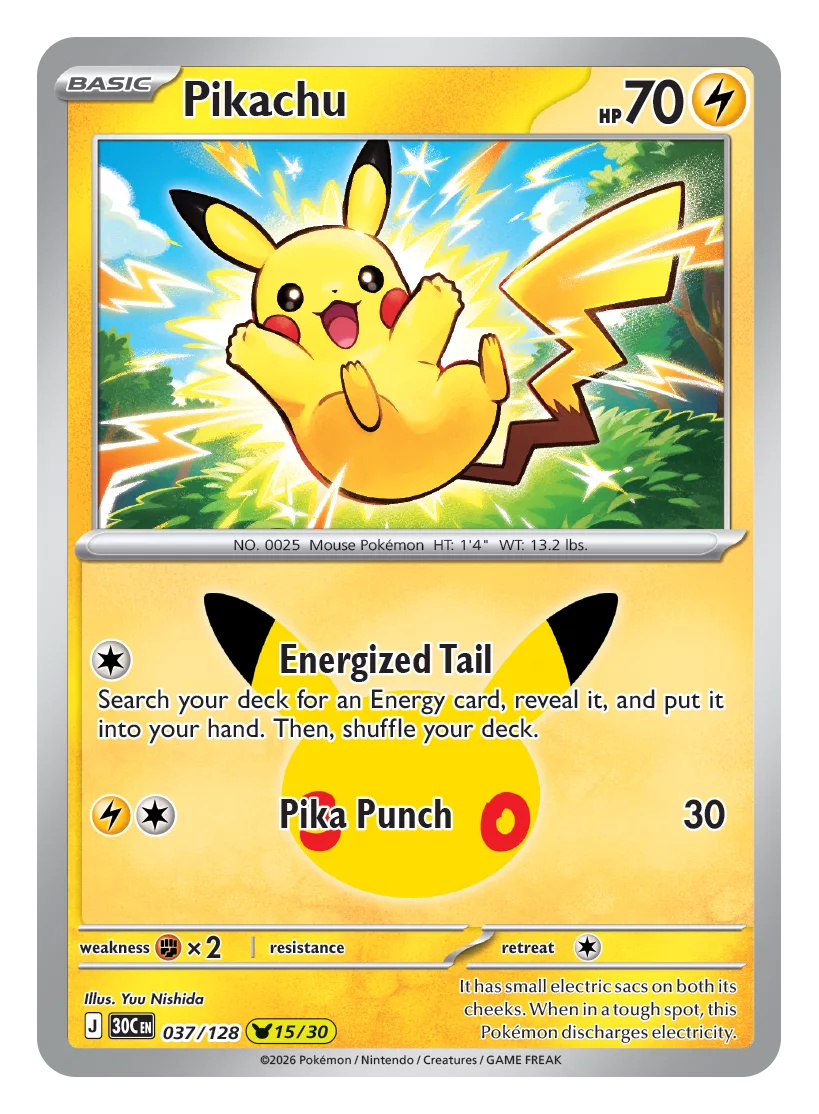 Pokemon TCG 30th Celebration 037 Pikachu
