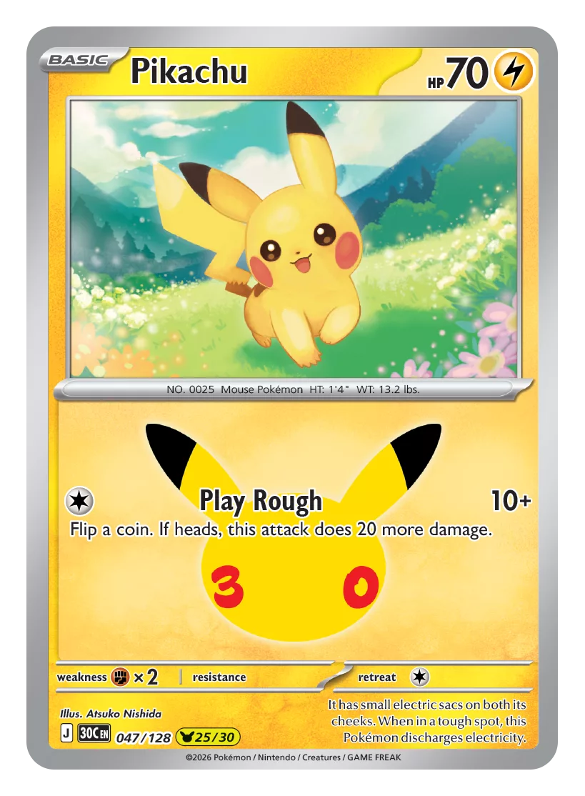 Pokemon TCG 30th Celebration 047 Pikachu