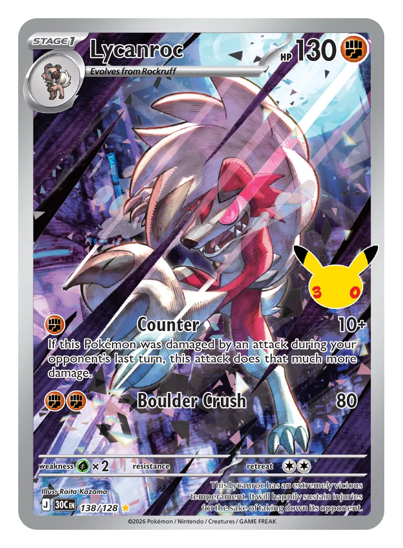 Pokemon TCG 30th Celebration 138 Lycanroc