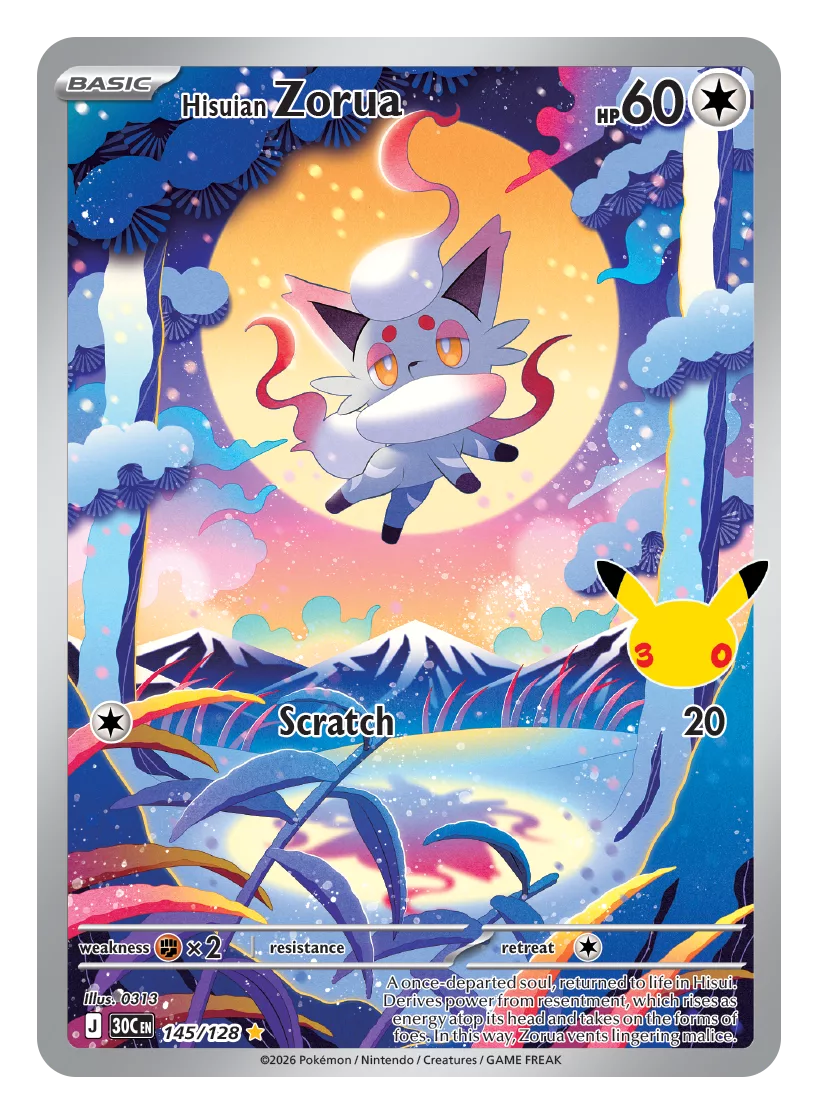 Pokemon TCG 30th Celebration 145 Hisuian Zorua