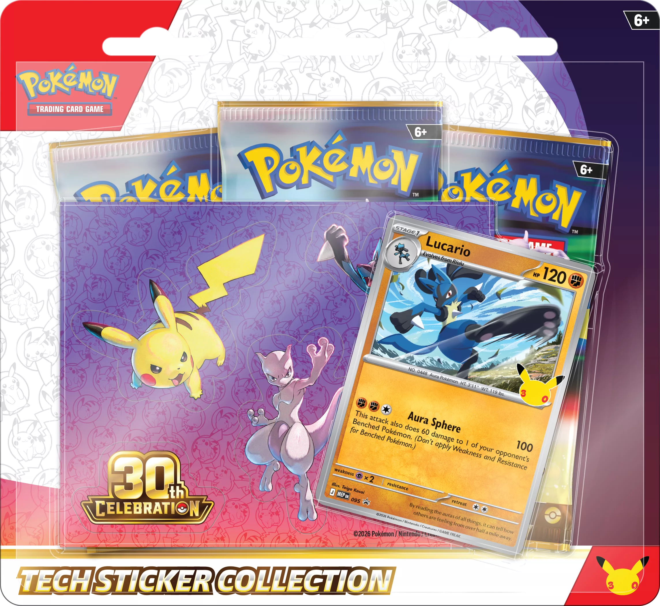 Pokemon TCG 30th Celebration Tech Sticker Collection Lucario EN