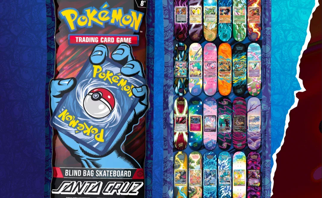 Santa Cruz x Pokémon TCG! Nowa kolekcja deskorolek na 30-lecie z kartami, złotymi deskami Secret Rare i ubraniami