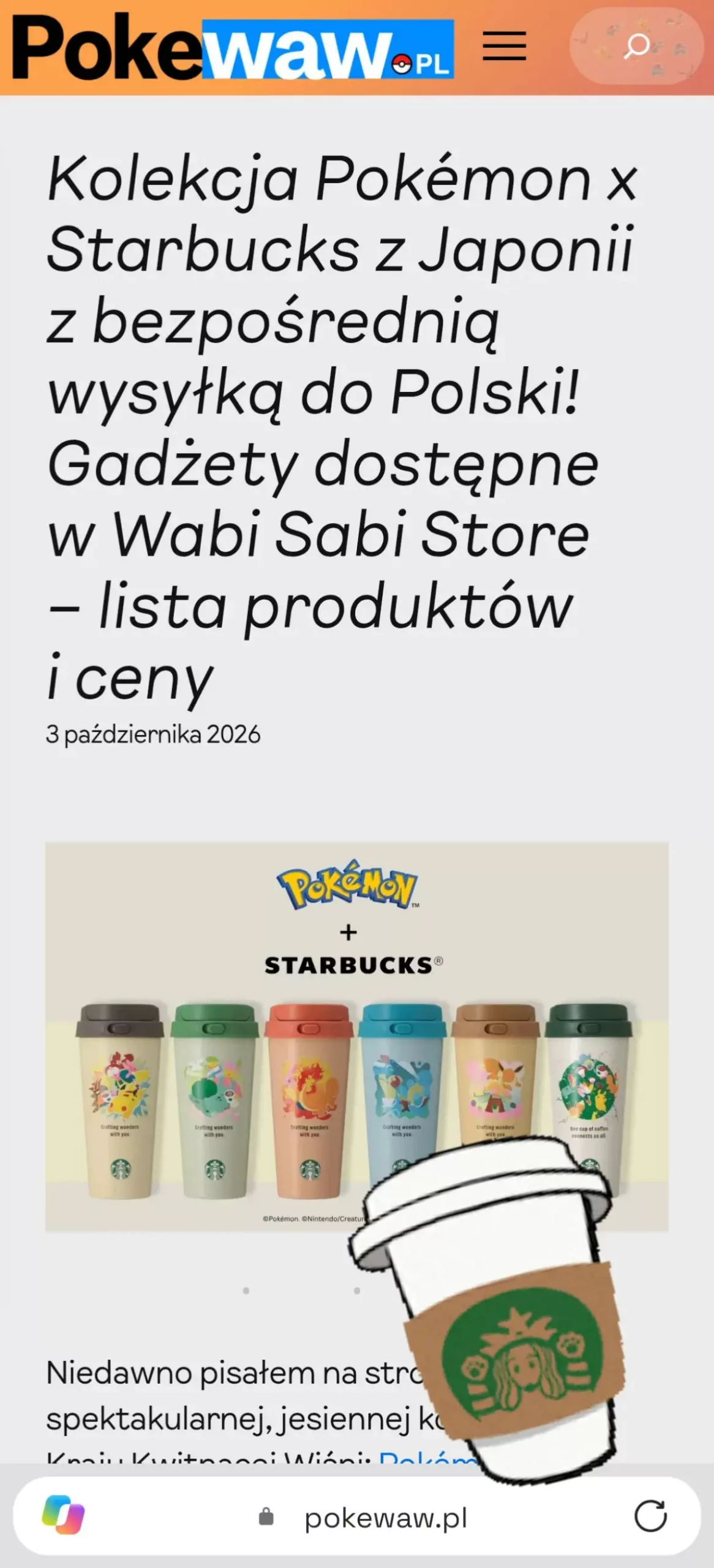 Sklep @wabisabi-store.jp pozwala wam kupić promocyjne produkty #starbucks z #pokemon z wysyłką do Polski! Autentycznie! Ceny nie są idealne ale przynajmniej jest możliwość że super fajne kubki i gadżety będzie można sprowadzić do nas! I to jeszcze do paczkomatu #inpost! Super sprawa daje wam o tym znać bo mnie wielokrotnie pytaliście! A sam w sklepie już kupowałem i mogę tylko polecić! ##pokemoncollection #pokemonstuff 